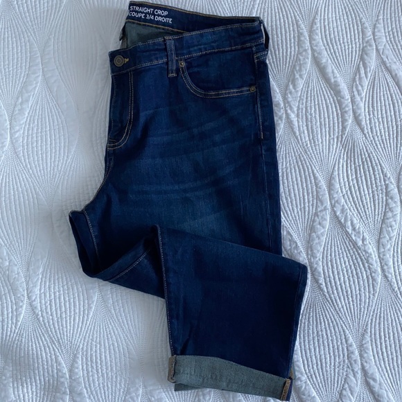 NWOT Gap Straight Cropped Dark Wash Jeans - Picture 2 of 7